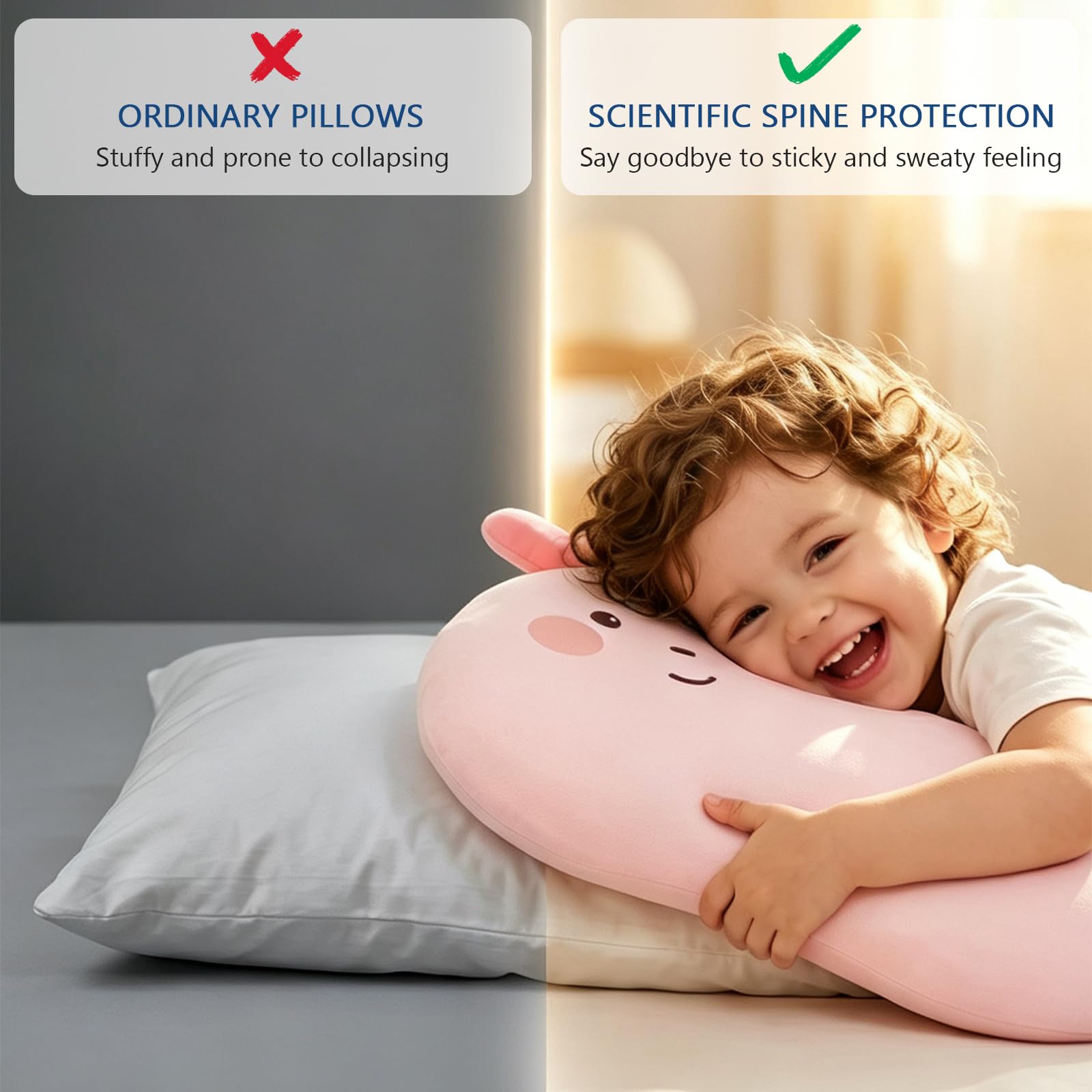 Almohada de Silicona con Soporte Cervical y Funda de Algodón