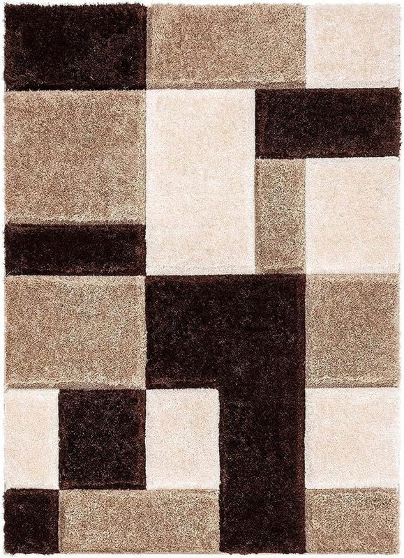 Image of Carpet for Living Room 5X7 FEET Modern Soft Shaggy Carpet Thick, Fluffy & 2 inch Pile Shag Rug for Your Kids Room, Bedroom & Livingroom (Brown BLACK1)