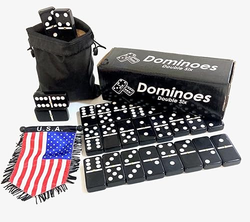 Miniatura 3 de Juego de dominó American Double Six con accesorios de bandera de Estados Unidos, ideal para regalos, diversión educativa y celebrar el patrimonio de