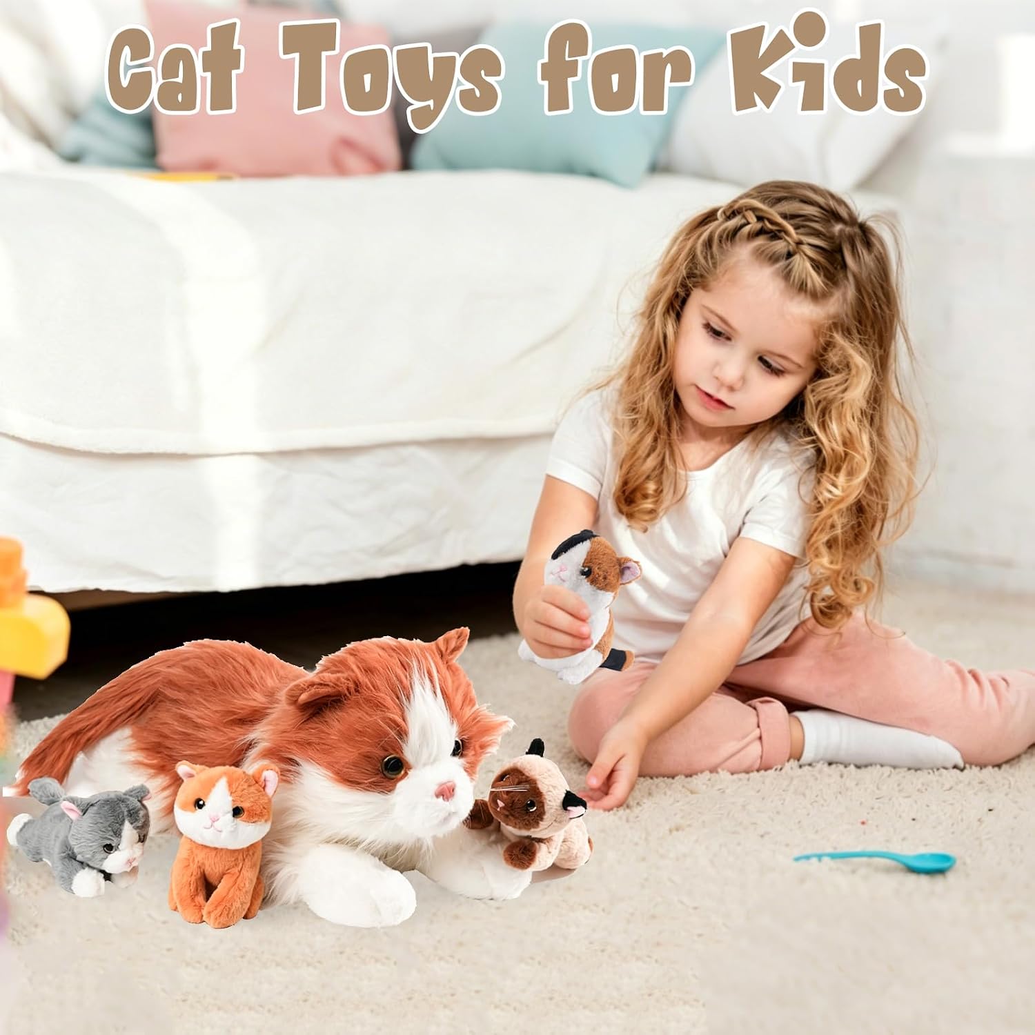 Cat Stuffed Animal with 4 Babies Inside image 4