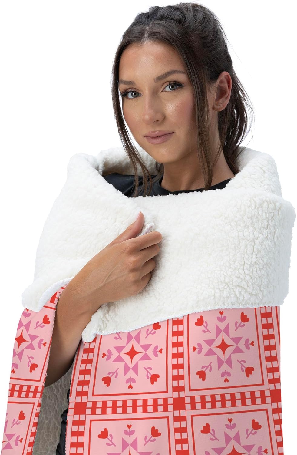 NORTHWEST Valentine's Day, Quilted, Silk Touch Sherpa Throw Blanket 50 x 60 Inches