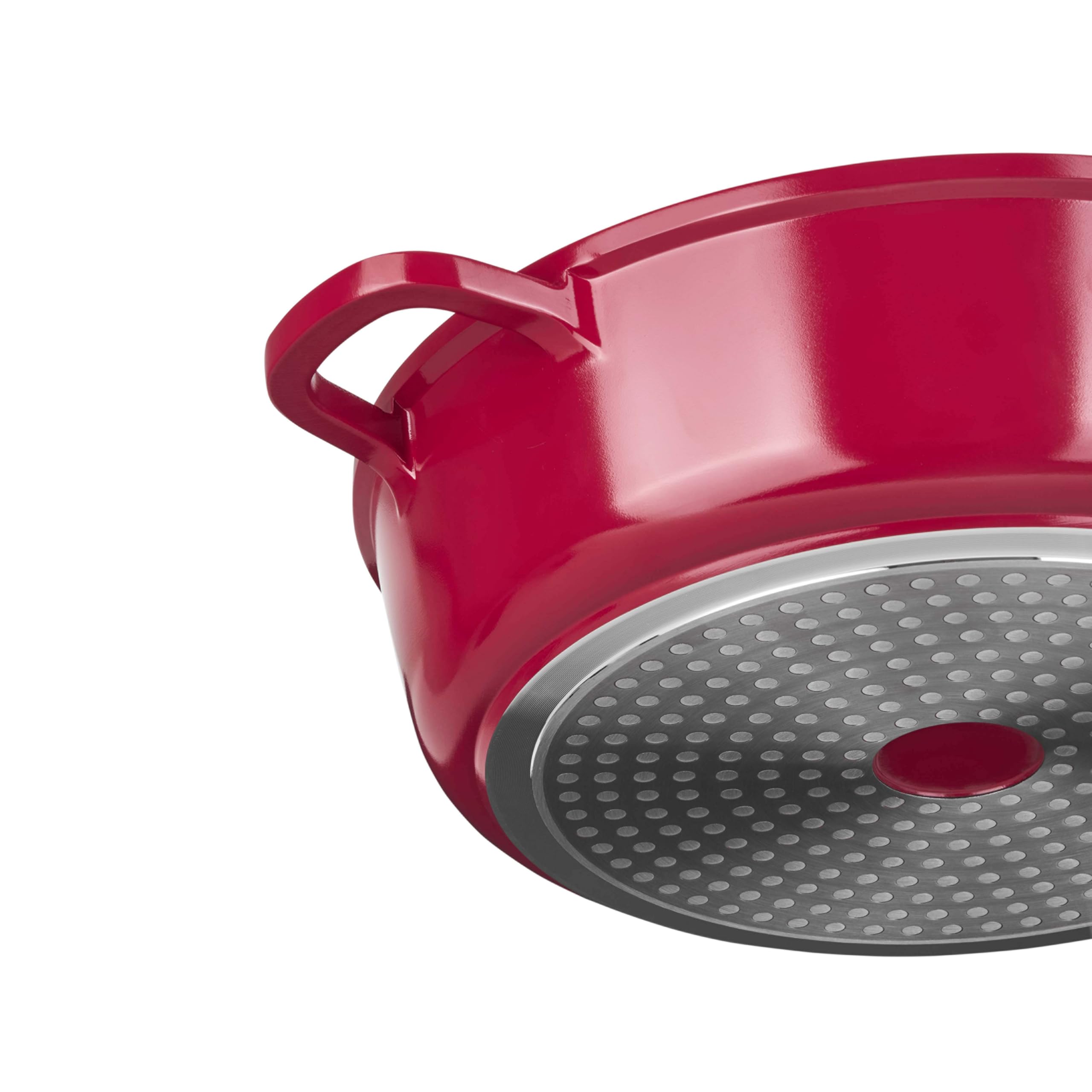 Sitram 716946 Padella Ø28 cm Tutto in 1 Ghisa Alluminio = 1 casseruola per sostituire padella, casseruola, padella + coperchio con gommini, cestello vapore, griglia per arrosto, spatola - compatibile