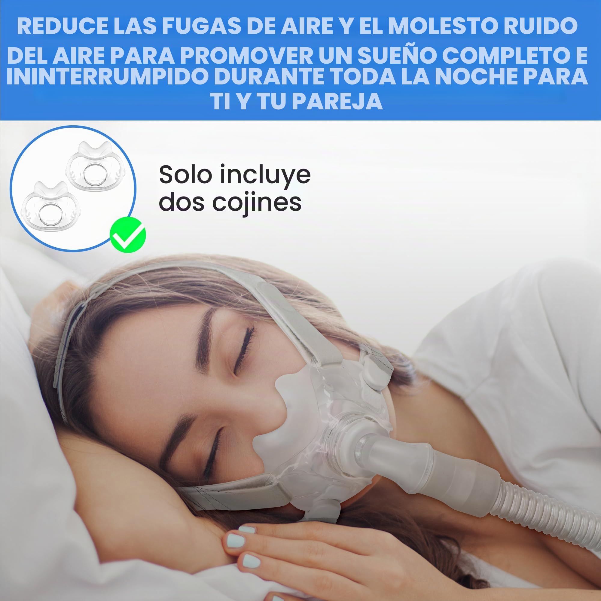 2 Paquetes de Almohadillas de Repuesto (M) para Airfit F30, Rango de Tamaño de 1,3 a 1,9 Pulgadas, Compatibles con la Montura Original (M)