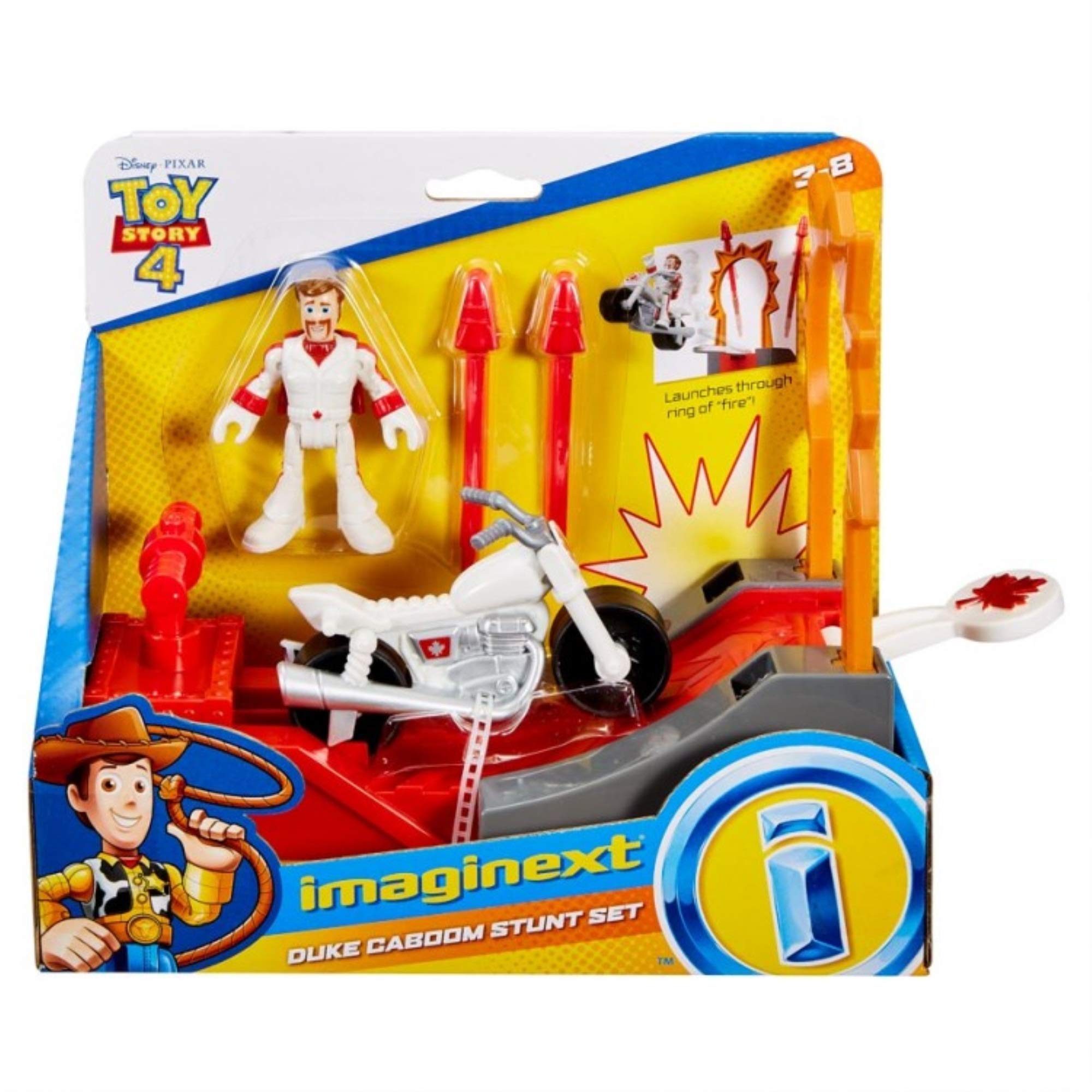 Fisher-Price Imaginext Disney Pixar Toy Story 4 Duke Caboom zestaw kaskaderski z rakietami