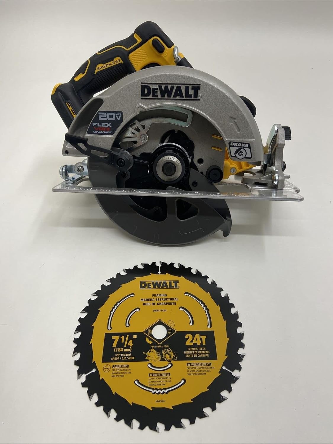 Dewalt DCS573BR 20V MAX Brushless Lithium-Ion 7-1/4 in. Cordless Circular Saw with FLEXVOLT ADVANTAGE (Tool Only) (Renewed)