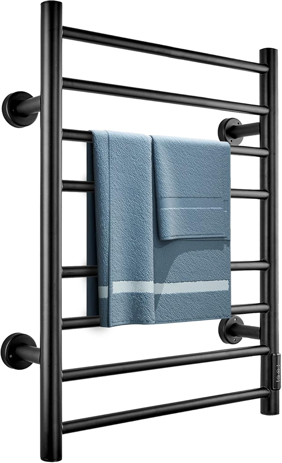 Towel Warmer 8 Bars Wall Mounted Heated Towel Racks for Bathroom Plugin/Hardwired