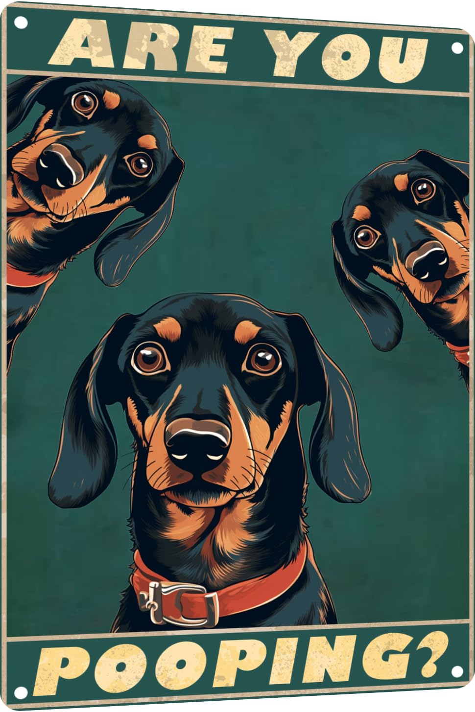 Preeklen Tin Sign 008 Metal Sign Dachshund Are You Pooping Sign Vintage Funny Sign Retro Aluminum Tin Signs For Home Farm Garden Bar Bathroom Kitchen 6X8 Inch