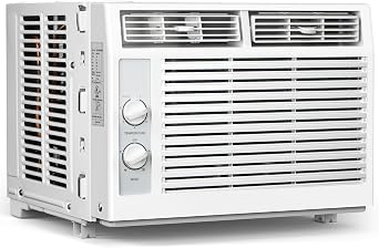 5,000 BTU Window Air Conditioner Cools Up to 150 Sq. Ft, Utral Quiet Air Conditioner Window Unit with Mechanical Controls, 2 Fan Speeds, Small Window AC Unit, Ideal for Bedroom