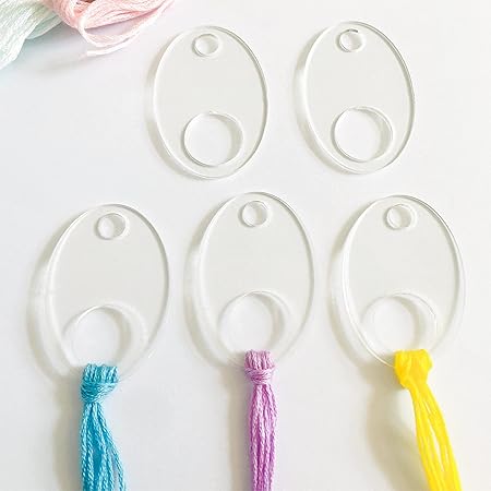 Amazon.com: Clear Oval Acrylic Thread Drops, Acrylic Floss Drops, Cross ...