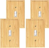 Vista 24 de Placa de interruptor de luz de palanca simple de madera maciza de 4.8 x 3.14 pulgadas, cubierta de interruptor de luz de calidad de madera cruda