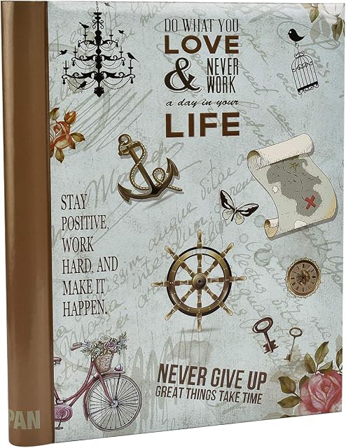 Large Self Adhesive Photo Album Hold Various Sized Picture Up to A4 Size 20/Sheets 40/Sides (Slogan Art)