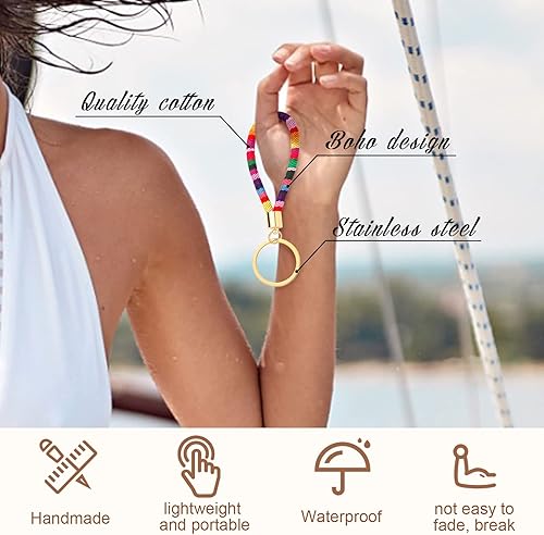 Miniatura 3 de Junkin 24 Pcs Boho Bulk Keychains for Women Men Cute Designer Key Chains Accessories Christmas Employee Appreciation Gifts