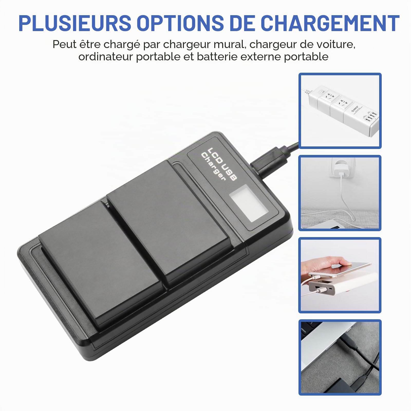 2 X en-EL9 EN-EL9A Batterie de Rechange et LCD Chargeur Double Compatible avec Nikon D40 D40x D60 D3000 D5000 Cameras