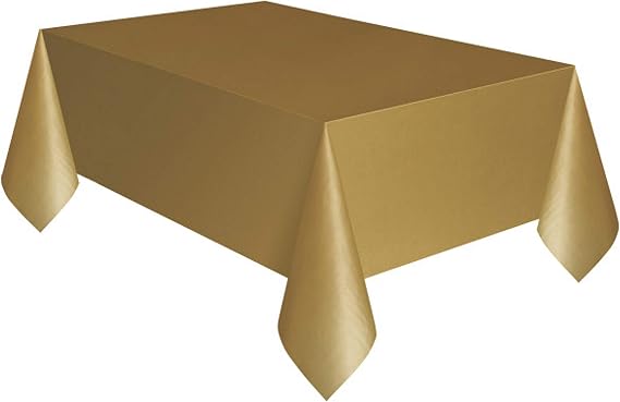 2 Plastic Rectangular Tablecloths 54X 108 Table Cover - Gold