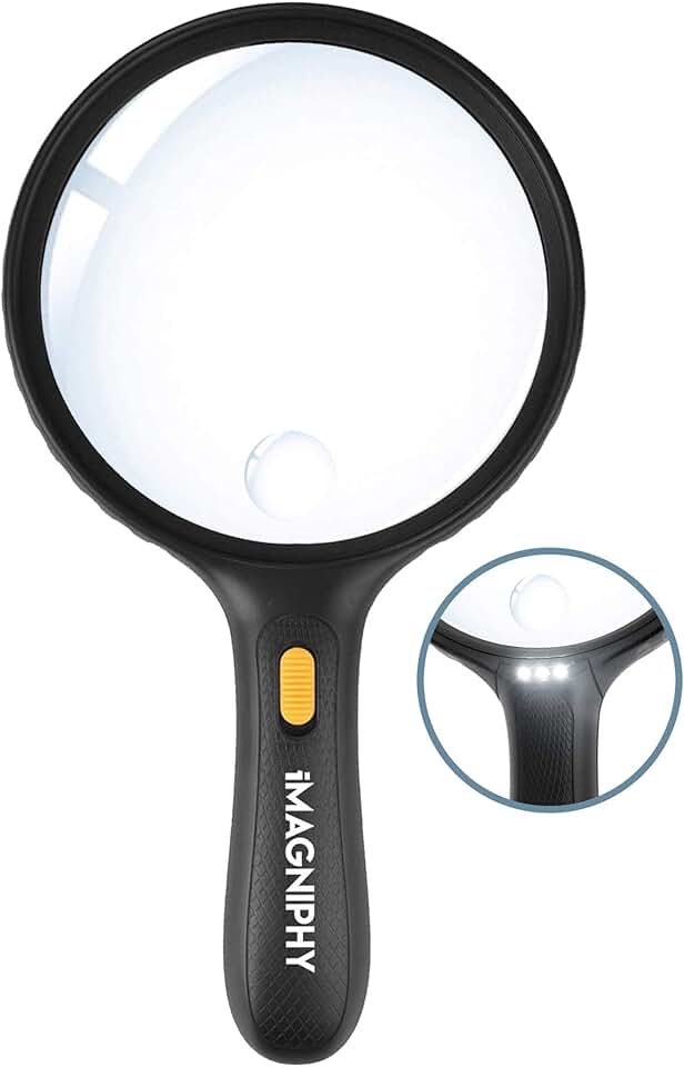 large lighted magnifying glass