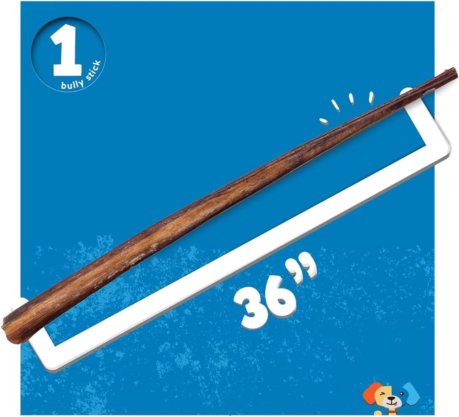 Jack&Pup 36 Inch Bully Sticks for Large Dogs (1 Pack) Giant Odor Free Bully Sticks for Dogs- 3 Feet Long- All Natural, Long Lasting Dog Chews
