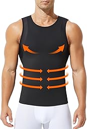 Canotta Compressione Uomo Canotte Palestra Canottiere Uomo Contenitive Maglietta Dimagrante Snellente Maglia Shapewear, S~XXL