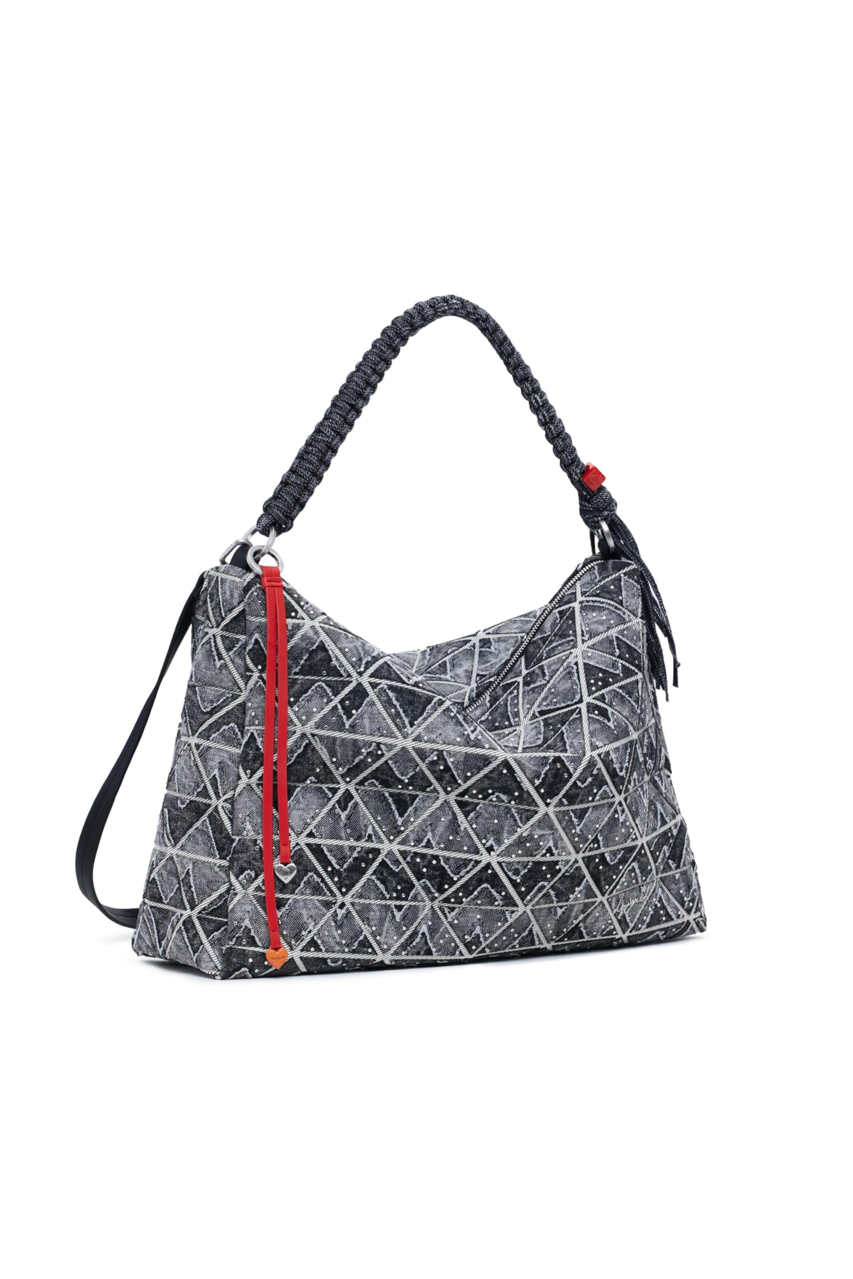 Desigual Schultertasche Umhängetasche Radio Leiria Shoulder Bag Denim Raw schwarz