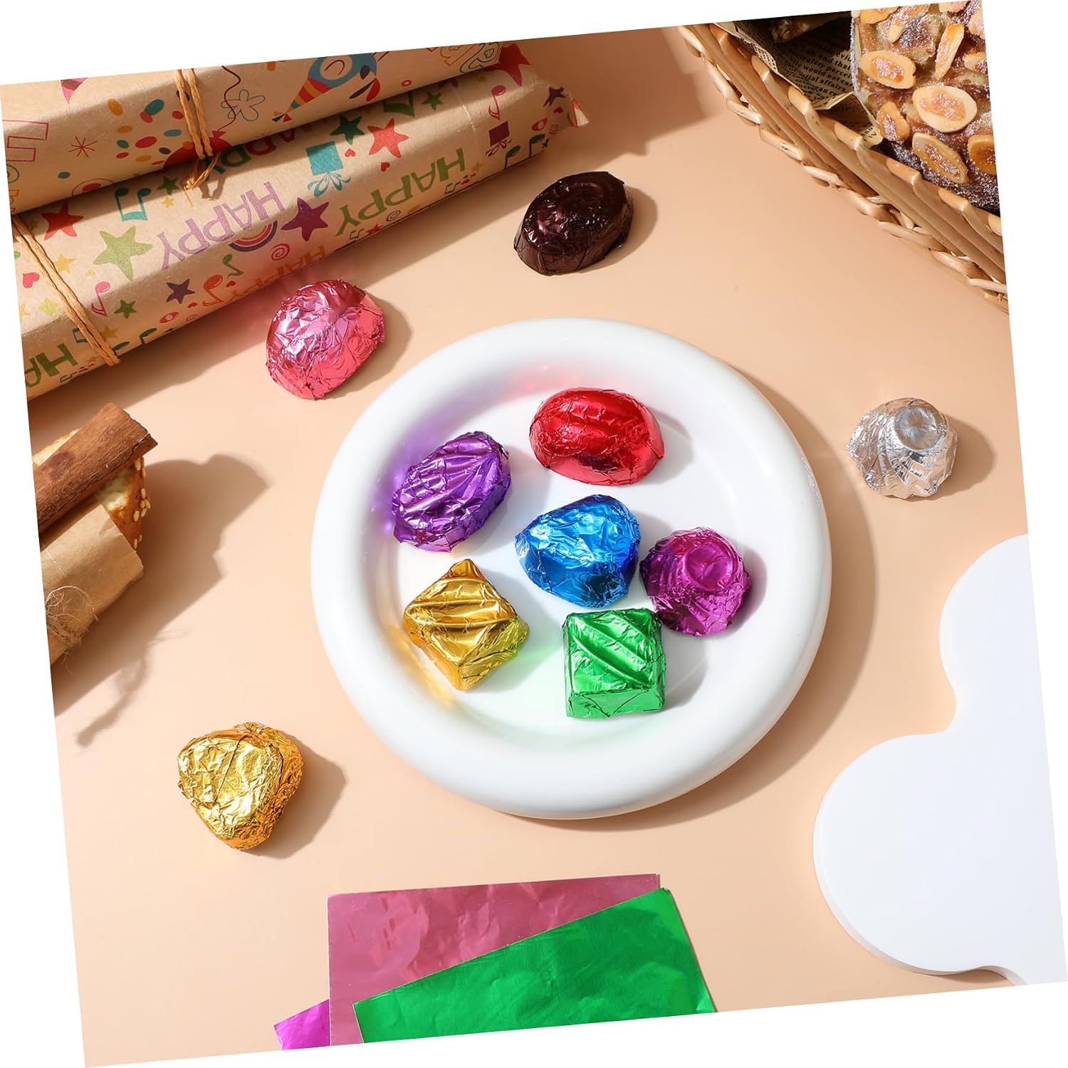 Alipis 900pcs Glossy Chocolate Foil Paper Aluminum Foil Wrapping Paper Wrap Shiny Wrapping for Candy Party Favors