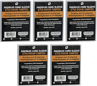 Soft Card Penny Sleeves compatible for Pokemon Card Sleeves,Trading Card,Game Cards, Baseball Cards, Sports Cards, Hockey Card, MTG,Yugioh Cards, Photocard Sleeves Protector - 5 Packs of 100 (500 pcs) by EVORETRO