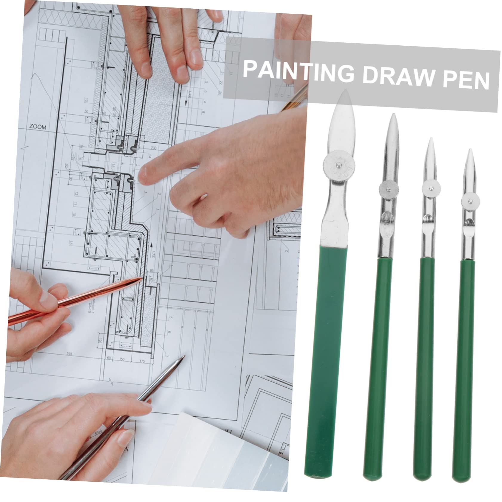 3er-sets Strichzeichnungsstift Mit Metallspitze Für Flüssige Tinte Feiner Zeichenstift Ergonomischer Griff Gerader Zeichenstift Für Künstler 4 Stück * 3
