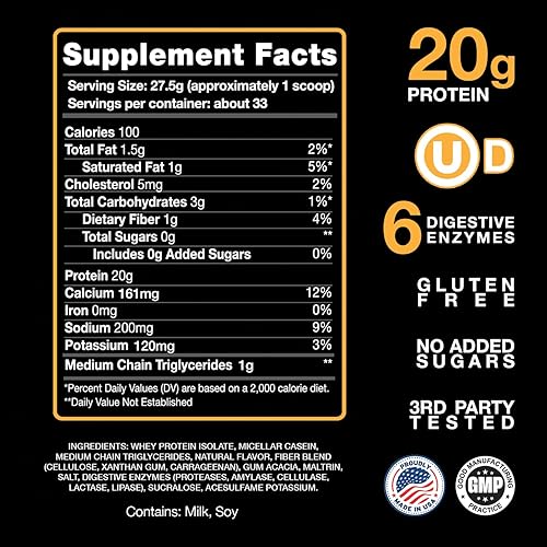 Vista 3 de Devotion Nutrition Proteína en polvo Angel Food Cake – 0.71 oz de aislado de suero y mezcla de proteína de caseína – Sin azúcar añadido, bajo