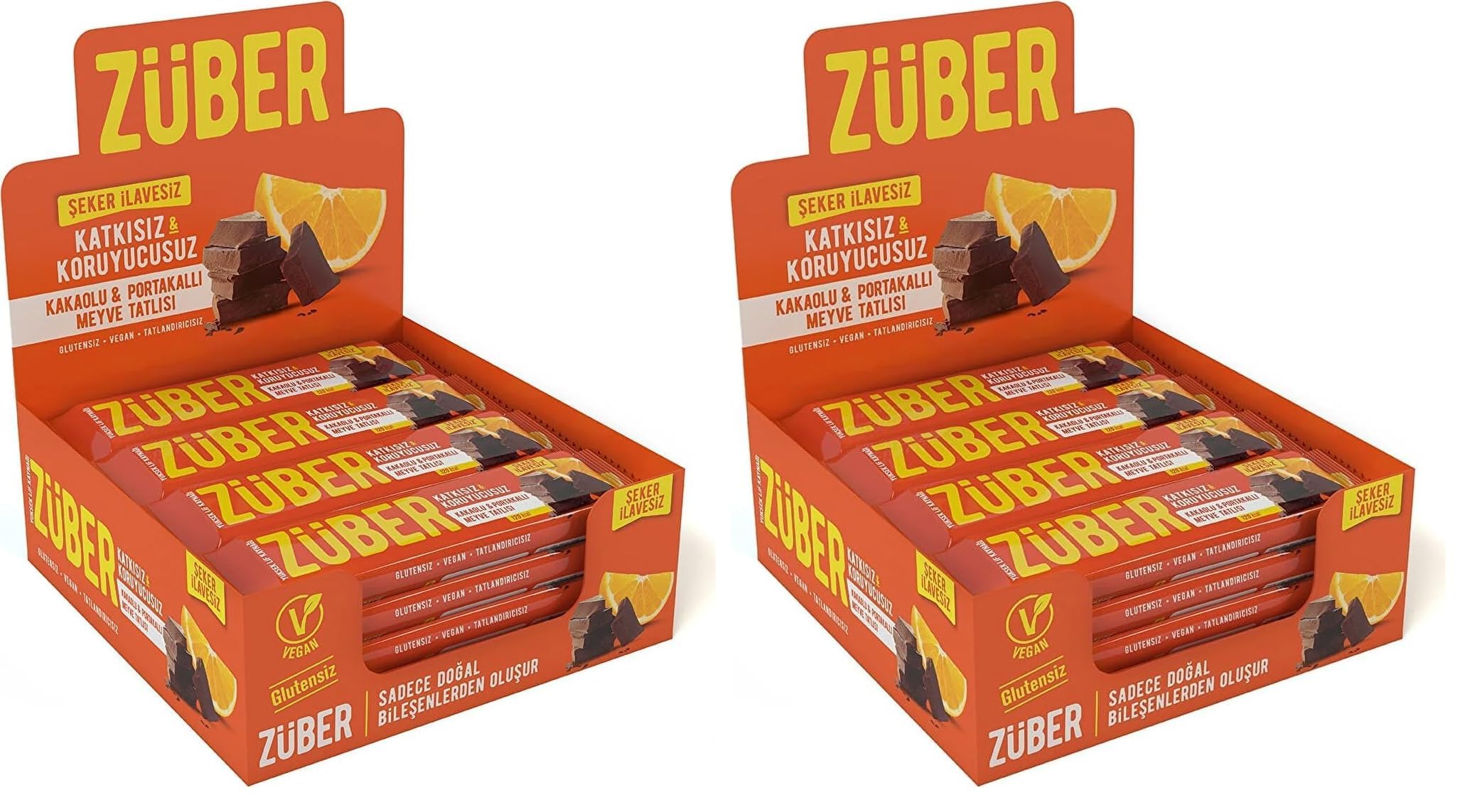 Züber Kakaolu ve Portakallı Meyve Tatlısı (12 x 40 Gr) (2 paketi)