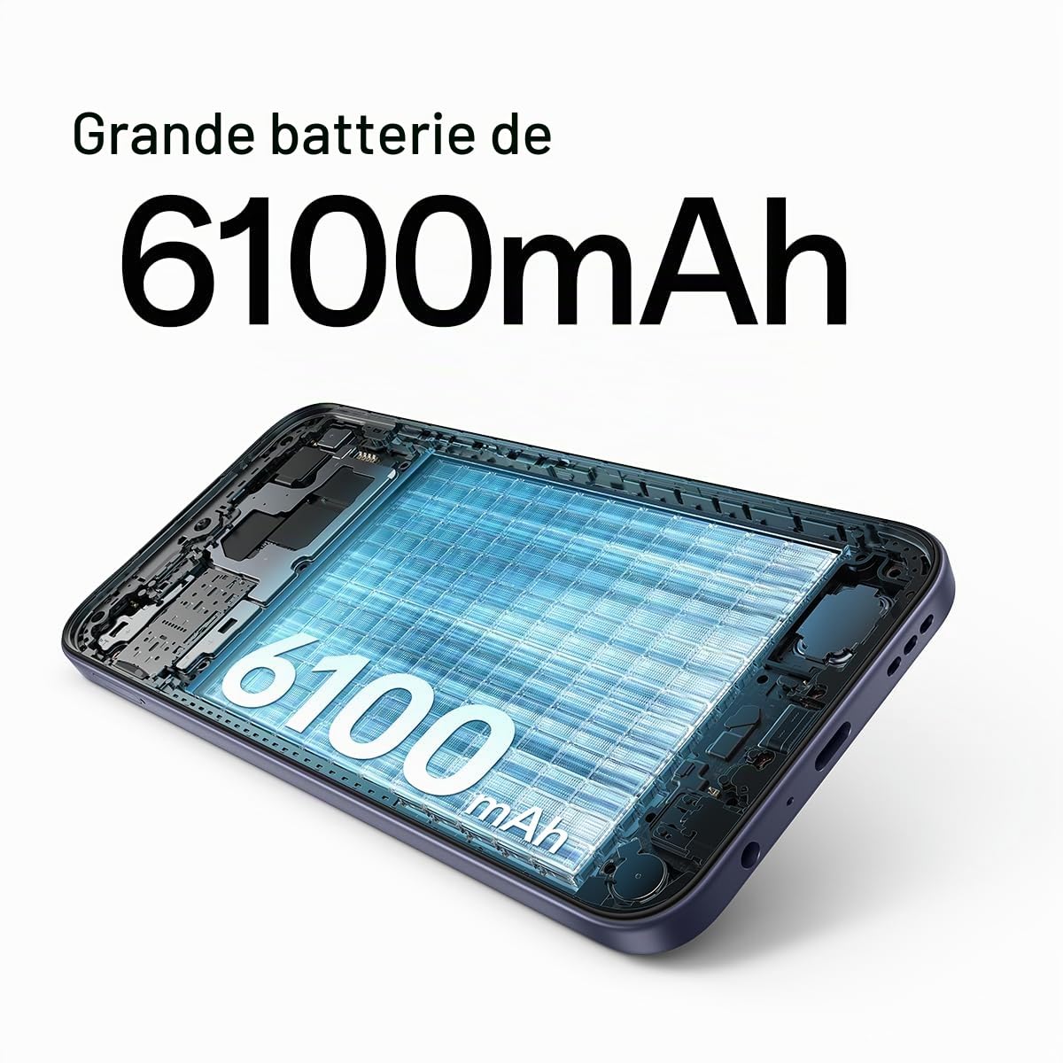 OPPO A6x 5G Smartphone débloqué avec IA, 6 Go RAM + 256 Go, batterie 6100 mAh, écran LCD HD+ 120 Hz, IP64, appareil photo 50 MP AI, double SIM, version espagnole - noir