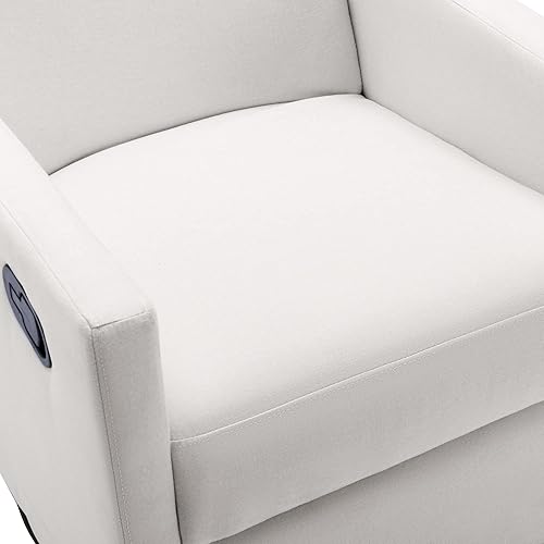 Miniatura 9 de NCKMYB Moderna silla reclinable giratoria, sillón reclinable tapizado de lino, sillón reclinable para sala de estar, oficina en casa (blanco)