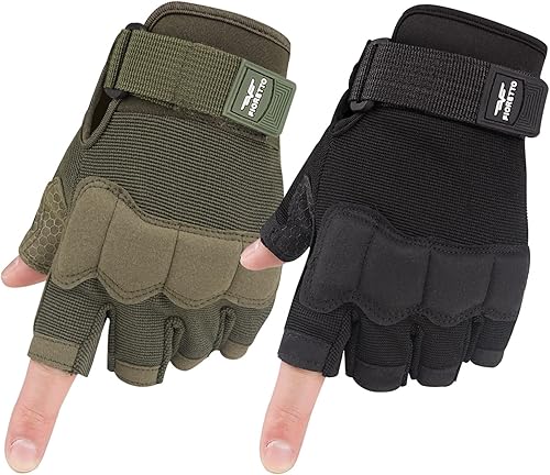 FIORETTO Guantes sin dedos, guantes Airsoft, guantes de medio dedo para conducir, ciclismo, tiro, caza, motocicleta, escalada, trabajo al aire libre disponible en Yaxa Guatemala