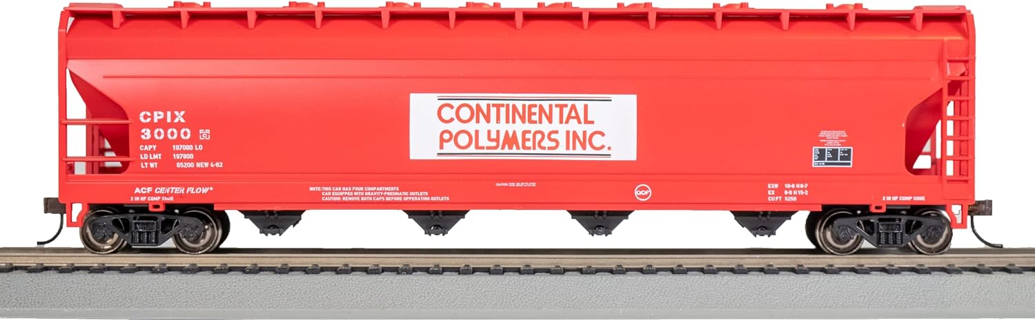 Bachmann Trains - 56' ACF Center-Flow Hopper - Continental POLYMERS #3000 - HO Scale