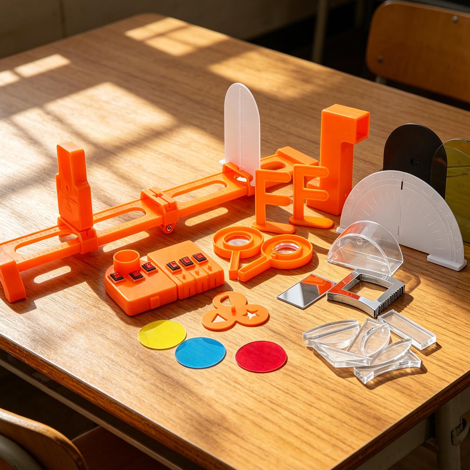 NUOBESTY Kit per Esperimenti di Ottica Fisica in Abs Sicuro Manuale Istruzioni, per Apprendimento Pratico a Scuola a Casa per Studenti