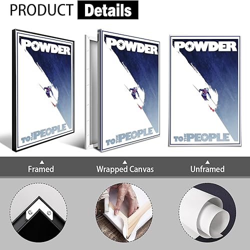 Miniatura 2 de Retro Skiing Sports Canvas Posters Winter Cool Snow Mountain Ski Action Wall Art Extreme Sports Prints Painting For Living Room Apartment Dorm Wall