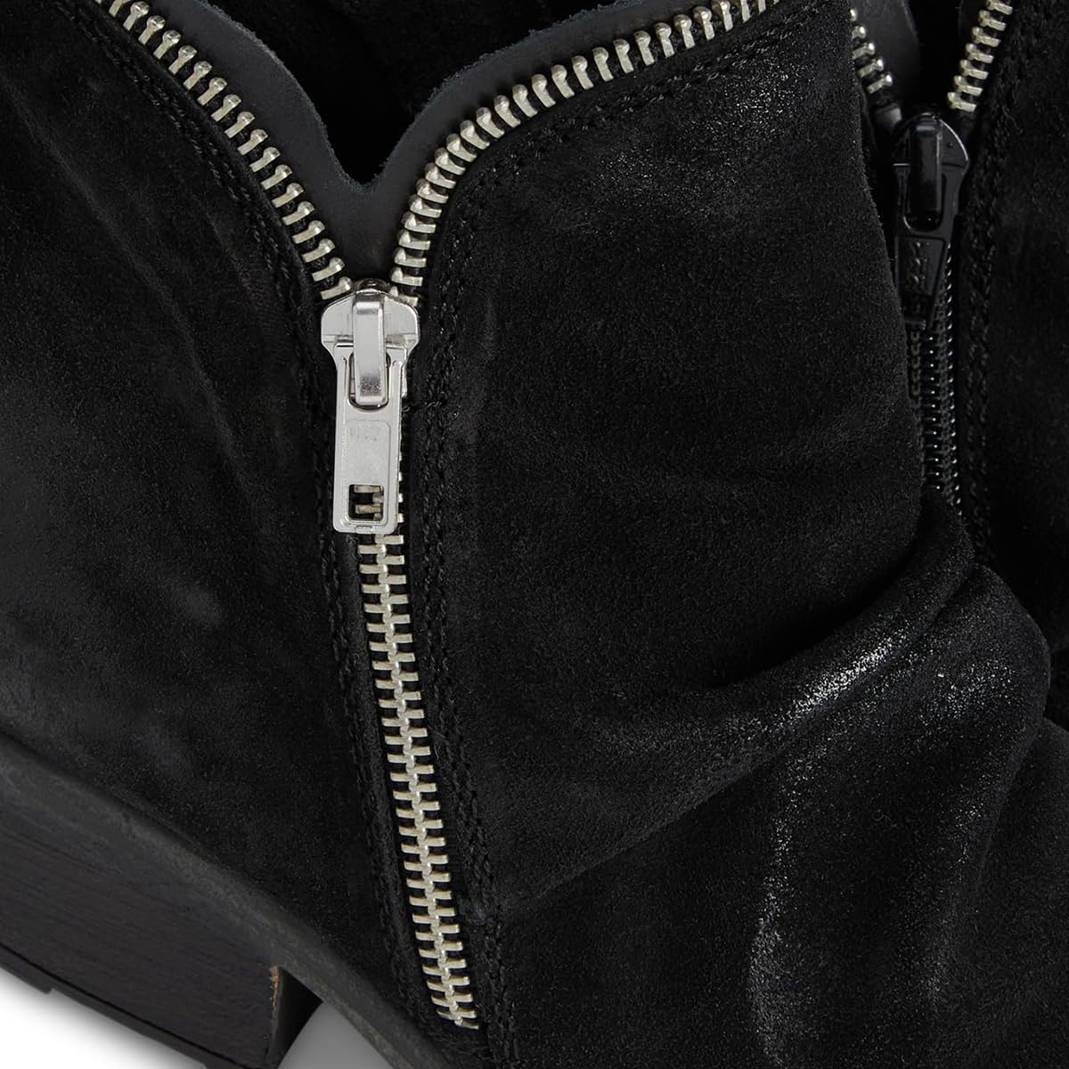 Women Combat Ankle Boots Slouch Flat Booties Round Closed Toe Side Zipper Western Boots Pleated Metallic Nubuck Suede Burnished Short Boots Fashion Casual Fall Winter Boots Comfort 4-11 M US