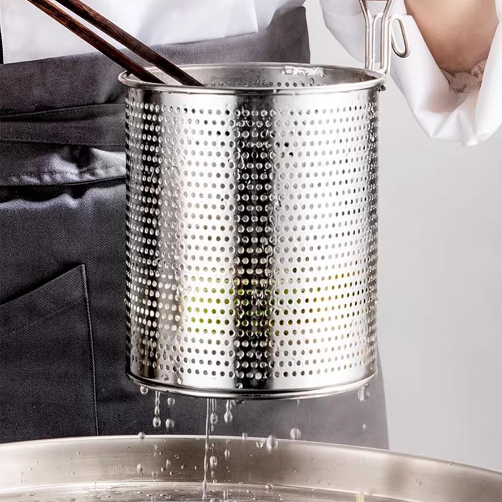 Olla para Pasta, Olla para Pasta con Cuatro o Cinco cestas coladoras, Juego de Insertos de Acero Inoxidable, Herramienta de Cocina para Pasta, Fideos, albóndigas, fácil de Limpiar (4Holes)