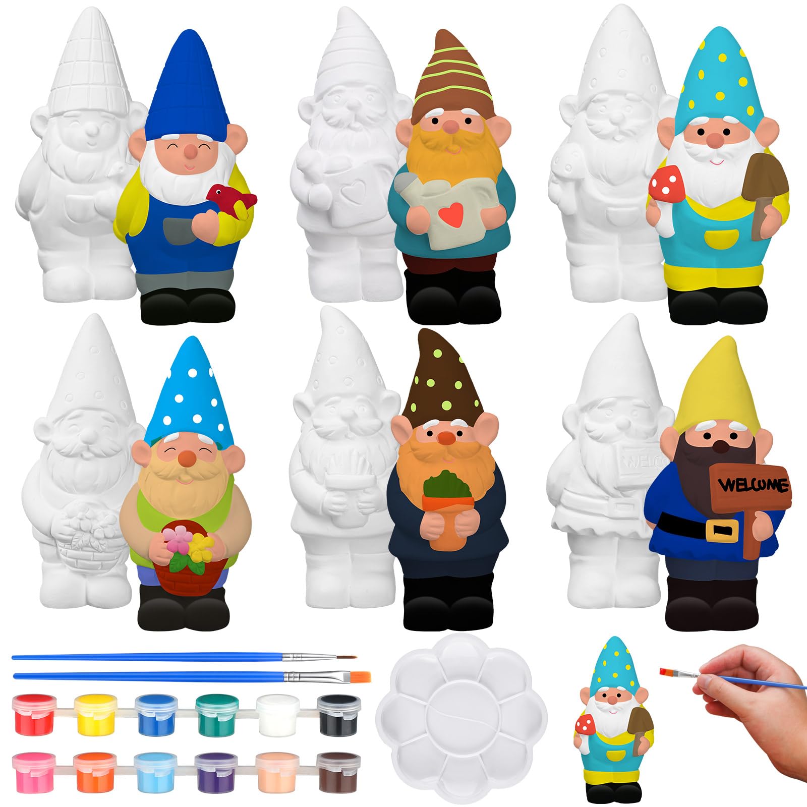 Baker Ross FC150 Christmas Ceramic Flowerpots - Pack Of 2, Plant