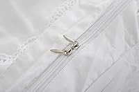 Vista 7 de Funda de edredón de encaje blanco tamaño individual, funda de edredón de algodón egipcio, 68 x 90 pulgadas, 1 pieza sólida