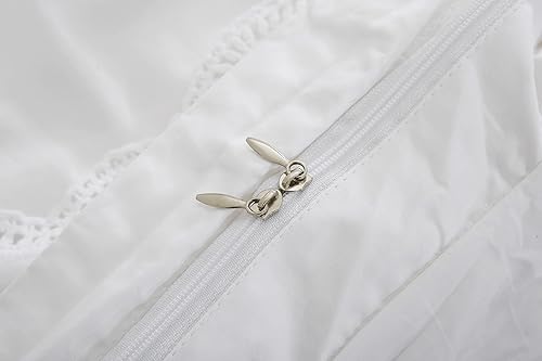 Miniatura 6 de Funda nórdica de encaje blanco Queen algodón egipcio 90x90 pulgadas 1 pieza sólido