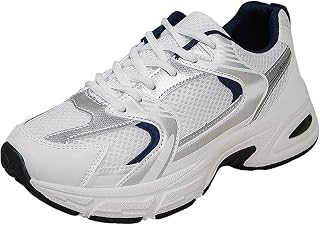 Generic Chunky Platform Sneakers for Women Lace Up Breathable Mesh Leather Color Block Non Slip Lightweight Cushioned Arch Support Casual Running Walking Gym Workout Travel Commute Daily Fashion Street Shoes