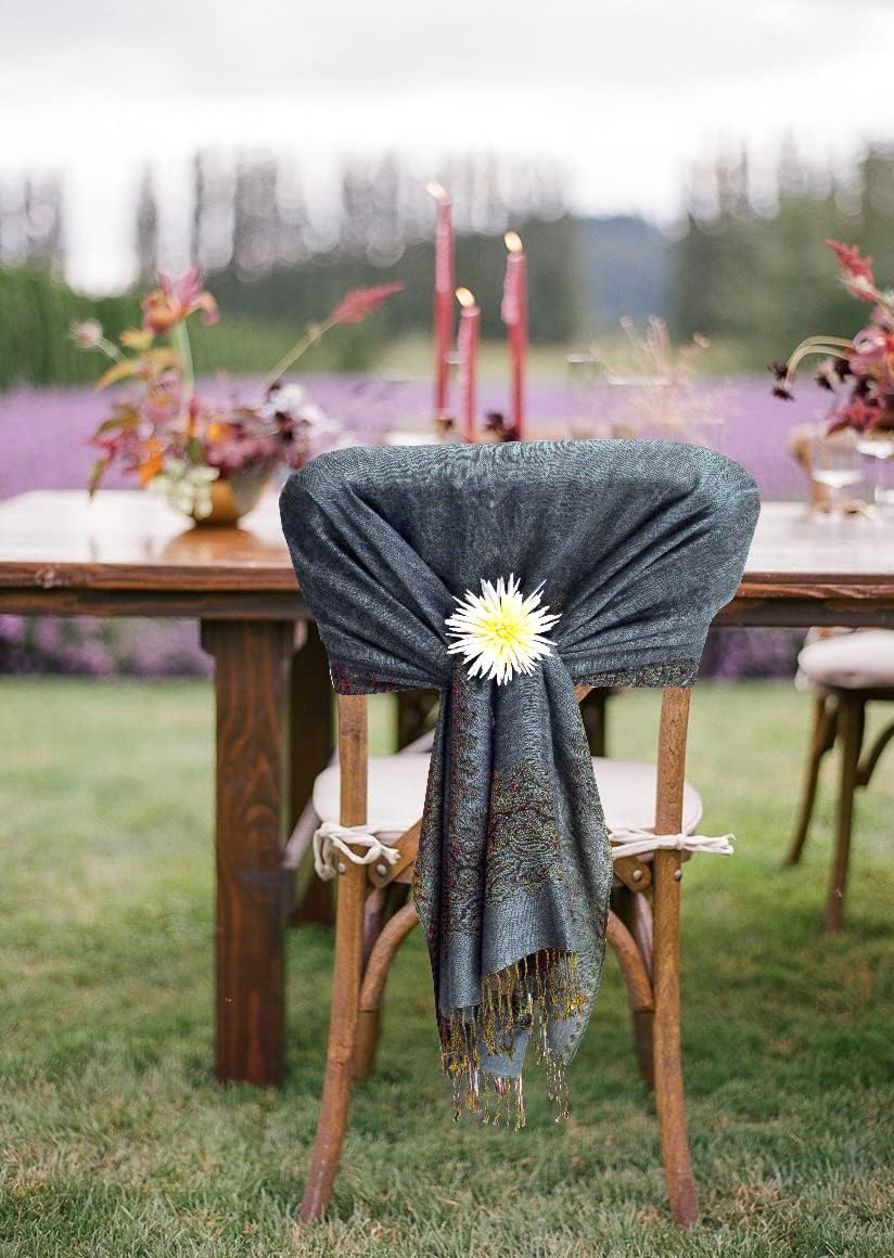 Sakkas Border Pattern Layered Reversible Woven Pashmina Shawl Scarf Wrap Stole - Image 4