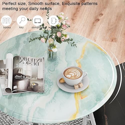 Miniatura 10 de Bandejas de TV redondas plegables y portátiles, bandeja de TV con MDF resistente, no requiere montaje, 17.5 x 17.5 x 26 pulgadas (blanco)
