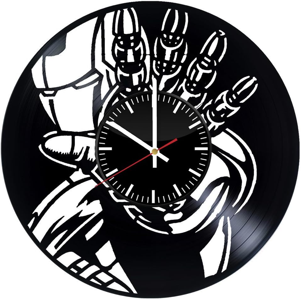 Iron Man Vinyl Record Wall Clock - Get Unique Home Room Wall Decor - Gift Ideas for Friends, Parents – Marvel Comics Unique Modern Art