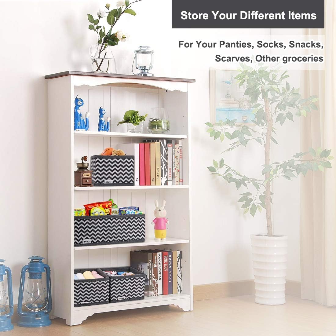 DIMJ 12 Pezzi Organizer Cassetti, Organizer per Cassetti, Divisori per Cassetti, Organizzatore Pieghevole per Calzini, Intima, Cravatte, Portafogli, Orologi e Piccoli Oggetti di Uso Quotidiano(Grigio)