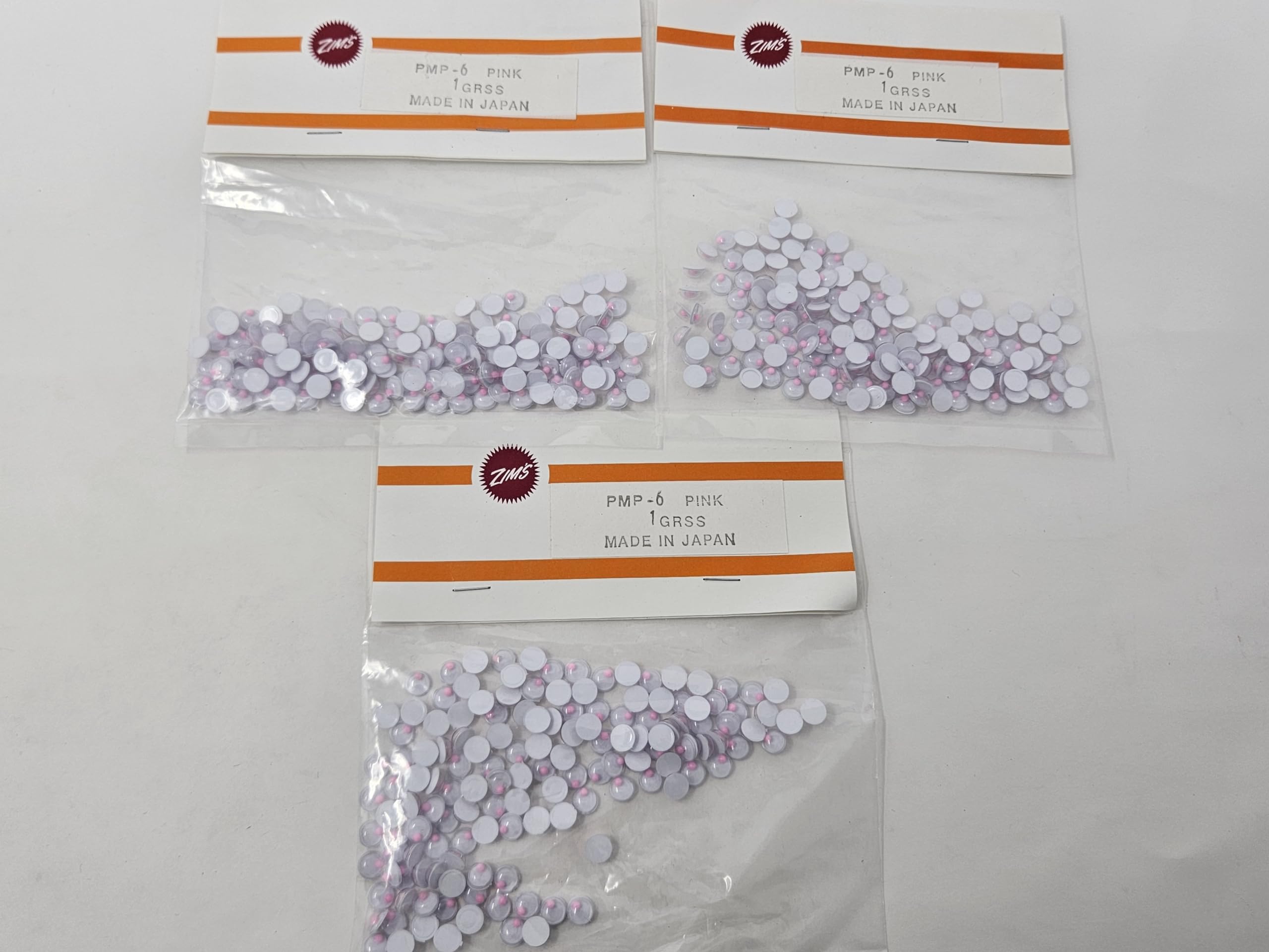 Zim's 6mm Pink Round Paste-On Glue-On Moving Wiggle Googly Plastic Eyes for Craft Dolls or Puppets (Pack of 432)