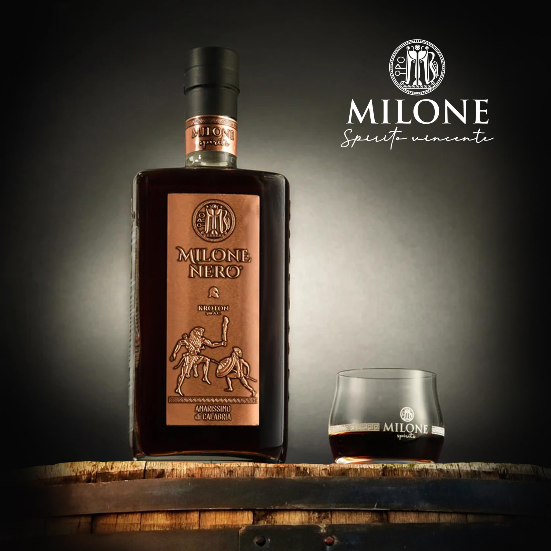 Amaro Milone Nero, 70 cl – Amarissimo di Calabria (35% Vol.) – Liquore Artigianale per Palati Esigenti – Premiato per Design e Gusto Intenso