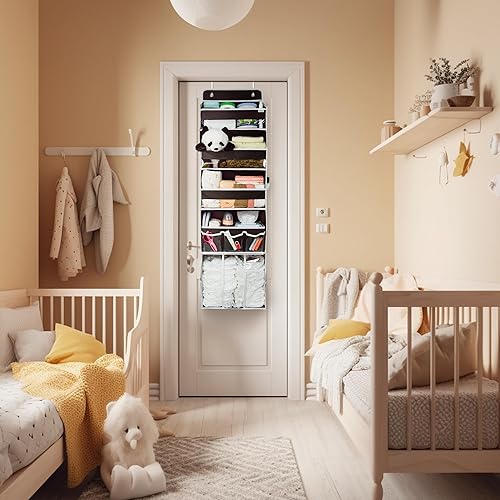 Miniatura 6 de Organizador de almacenamiento para colgar en la puerta, con 3 contenedores, 1 organizador de pañales móvil para bebé, 1 organizador de