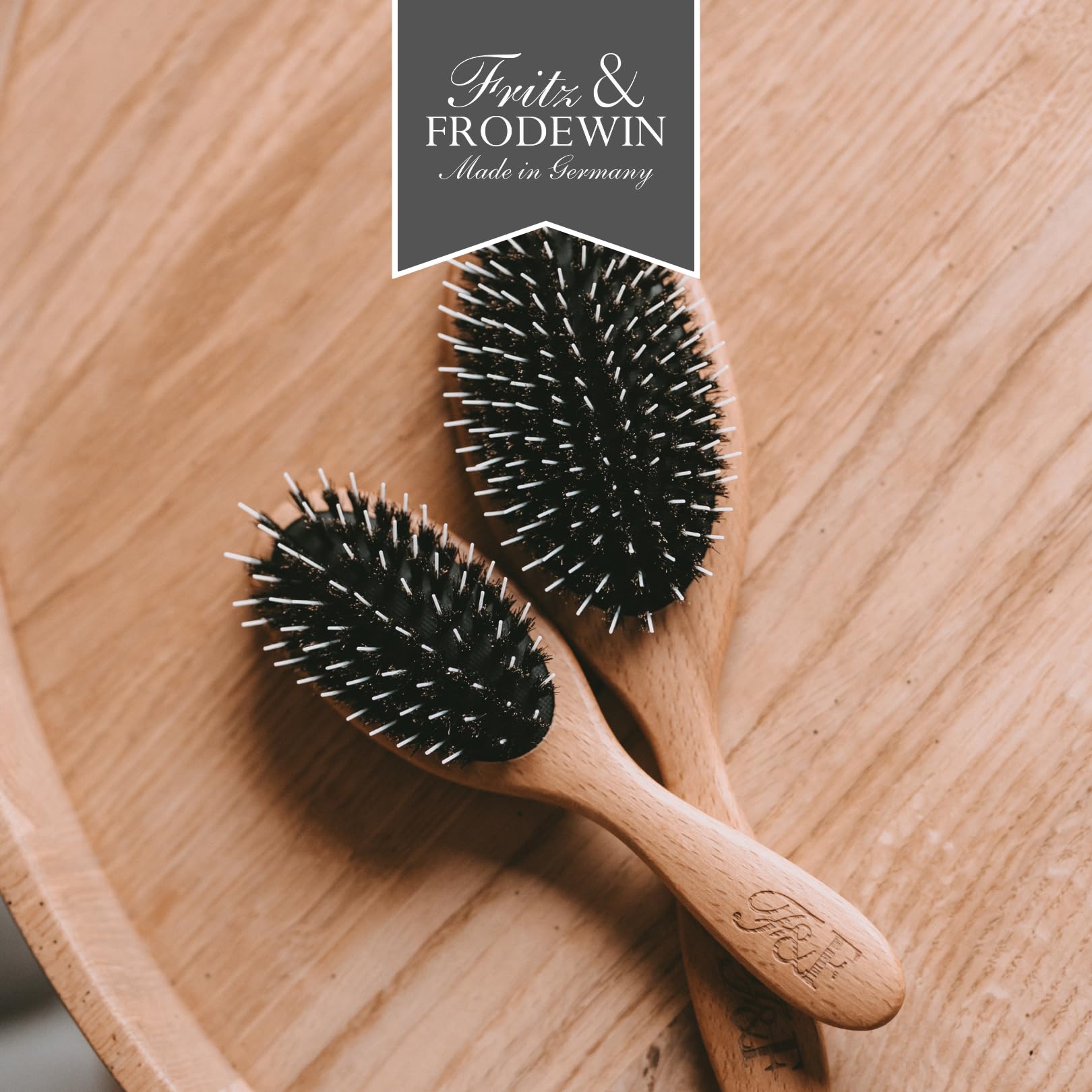 Fritz & Frodewin Hundebürsten-Set "Langhaar klein" | Premium Hundehaarbürsten | Fellbürsten | Für die tägliche Pflege | FSC zertifiziertes Holz | Gratis Bürstenreiniger | 100% Made in Germany