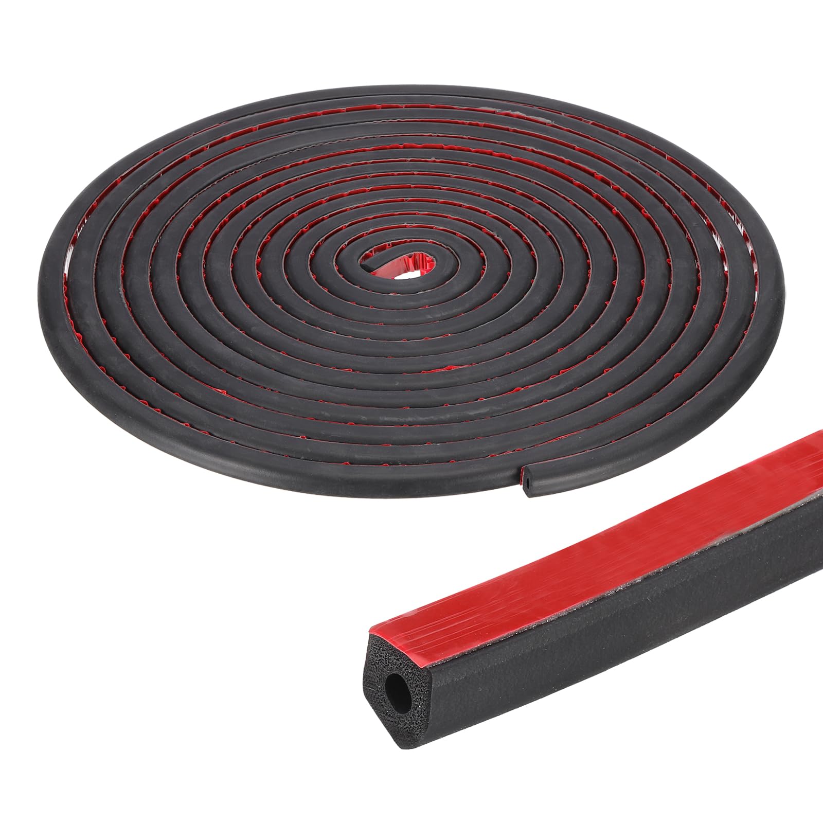 Profilé en caoutchouc en forme de D joint EPDM autocollant noir et rouge de 8m
