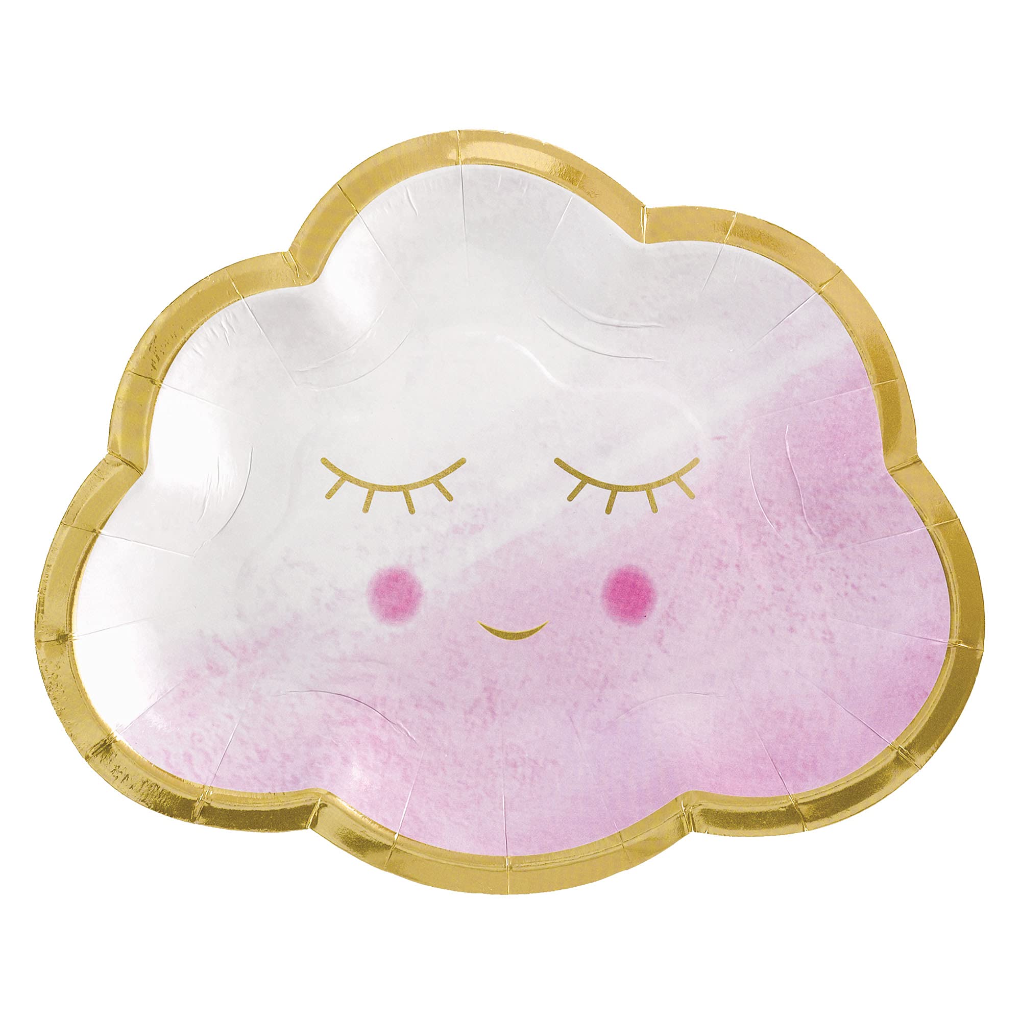 Soucoupes nuage rose et or 17 cm pour éviter la vaisselle cassée en fête