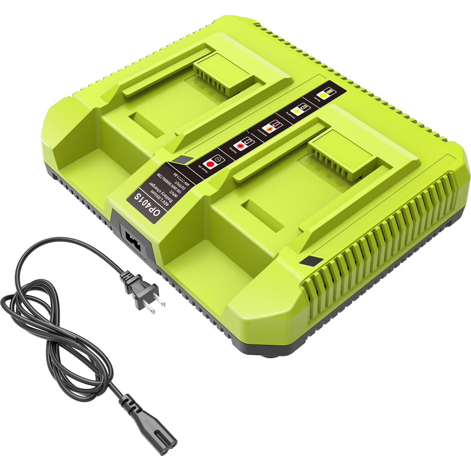 Koedsion 40v Replacement Battery Charger, Replacement for Ryobi 40v Battery Charger, Compatible with All Ryobi 40V Lithium Battery OP4015 OP4026 OP4030 OP4040 OP4050 OP4060